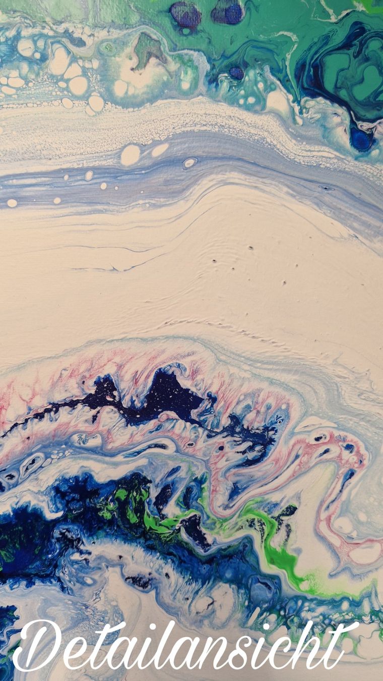 Dipinti: Acrylbild abstrakt pouring "wave" Unikat – Nuovo e nell'imballaggio originale da Rheinau venduto da Sussel 1