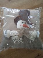 Zierkissen mit Weihnachtsmotiv Schneemann 32x32 cm