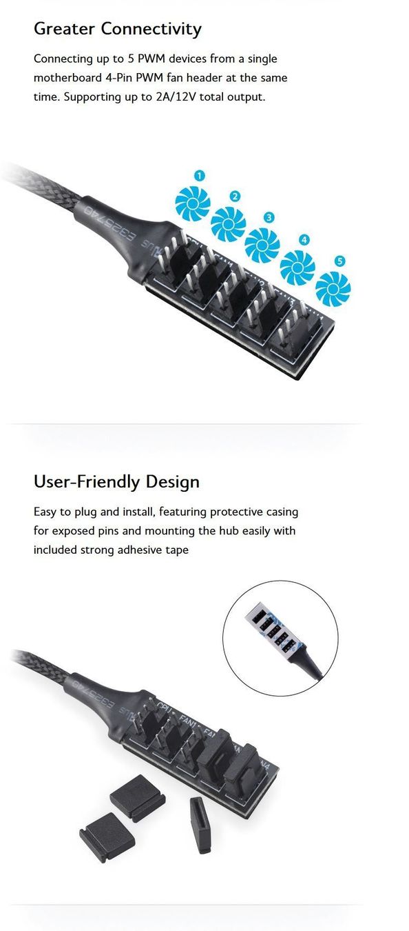 Cavi: Akasa FLEXA FP5H 5 Fan PWM Splitter Hub Cable – Nuovo e nell'imballaggio originale da Wettingen venduto da Schabernack_sam 8