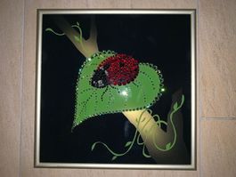 Tableau avec cristaux de Swarovski "Coccinelle"