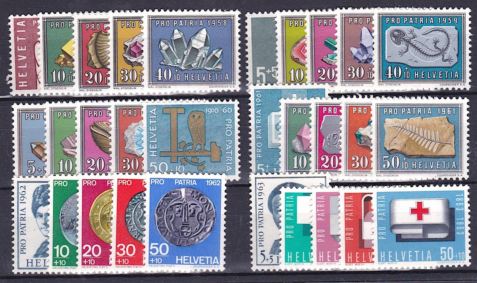 Alle Briefmarken: PP 1958-1963, postfrisch**. Kat. Fr. 49.50. – Neu (gemäss Beschreibung) aus Richterswil von Dyaris2025