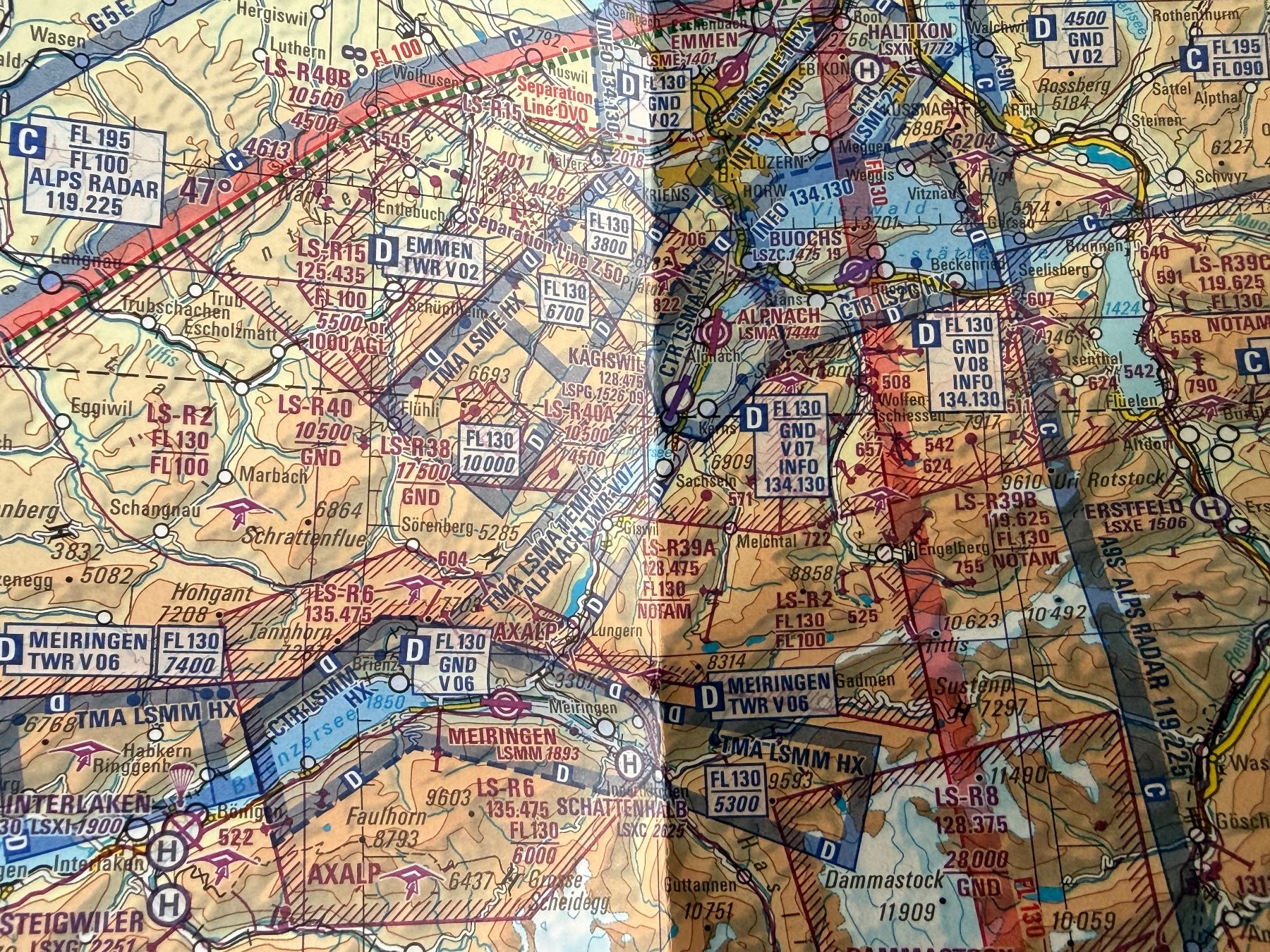 Cartine & Atlanti: Flugkarte Mil Airspace Chart - Schweizer Luftwaffe – Usato da Brütten venduto da Hst1 4