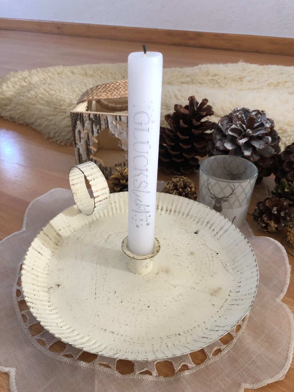 Tutte le decorazioni: Winter Deko Set mit Kerzenständer und Windlicht Hirsch – Usato da Veltheim AG venduto da Beazam 2