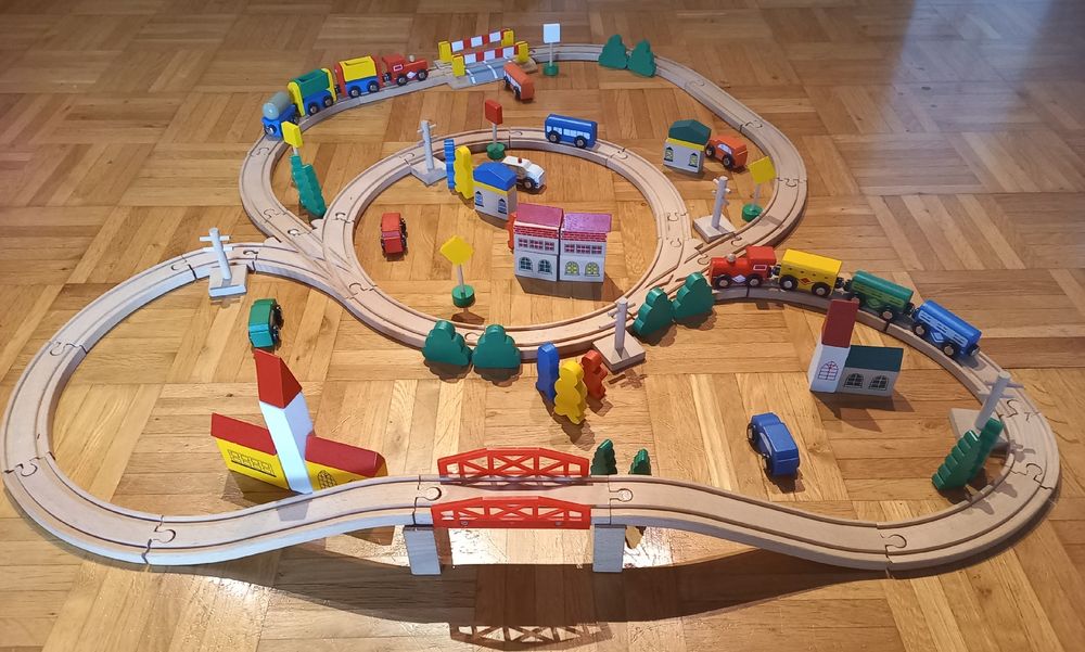 Giant Bean Farm - Lot De 42 Chemins De Fer En Bois Pour Tout