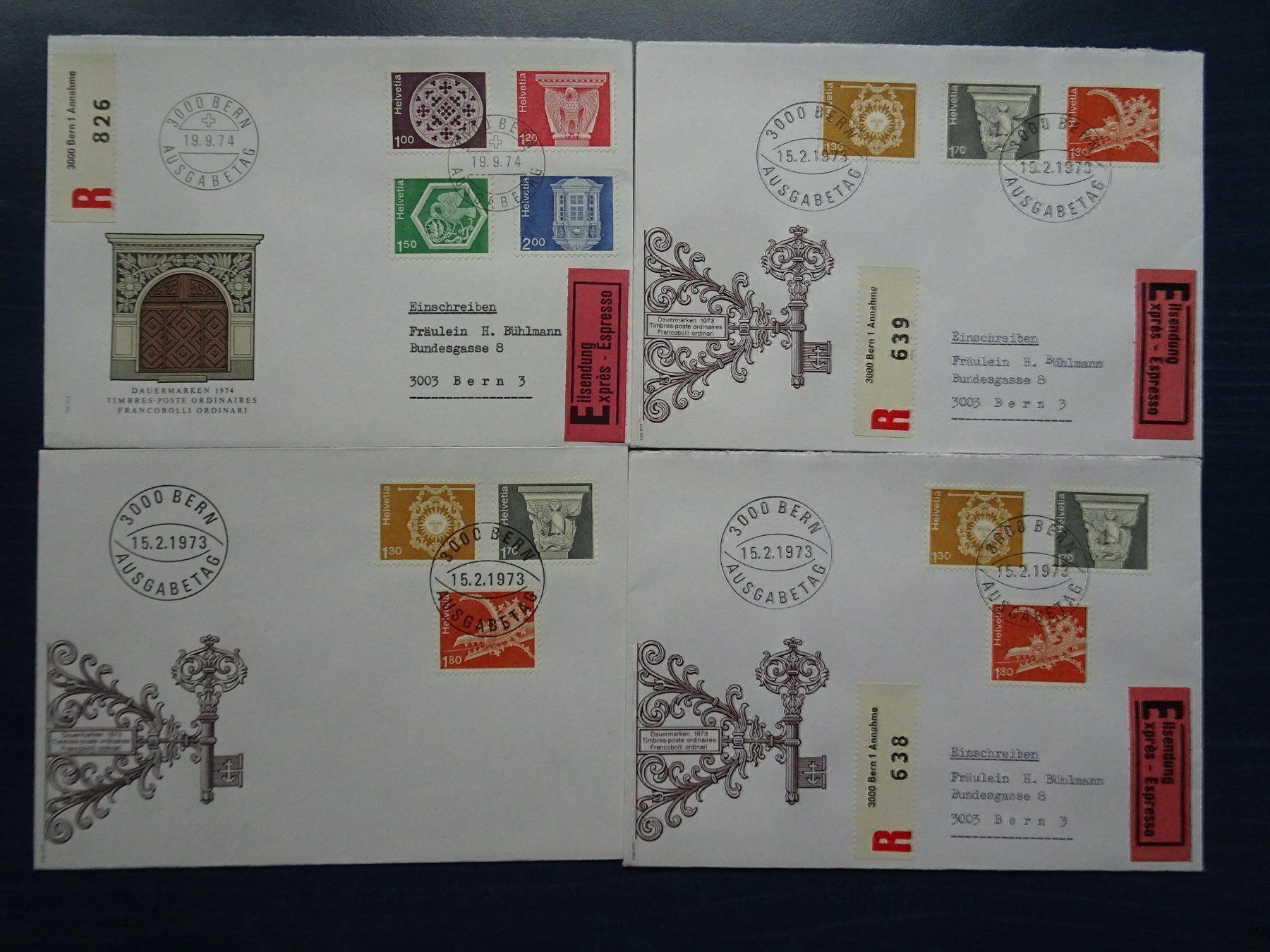 Tous les timbres: 1973/74 – Neuf (Voir description) à Aadorf par Chnorli-Furz