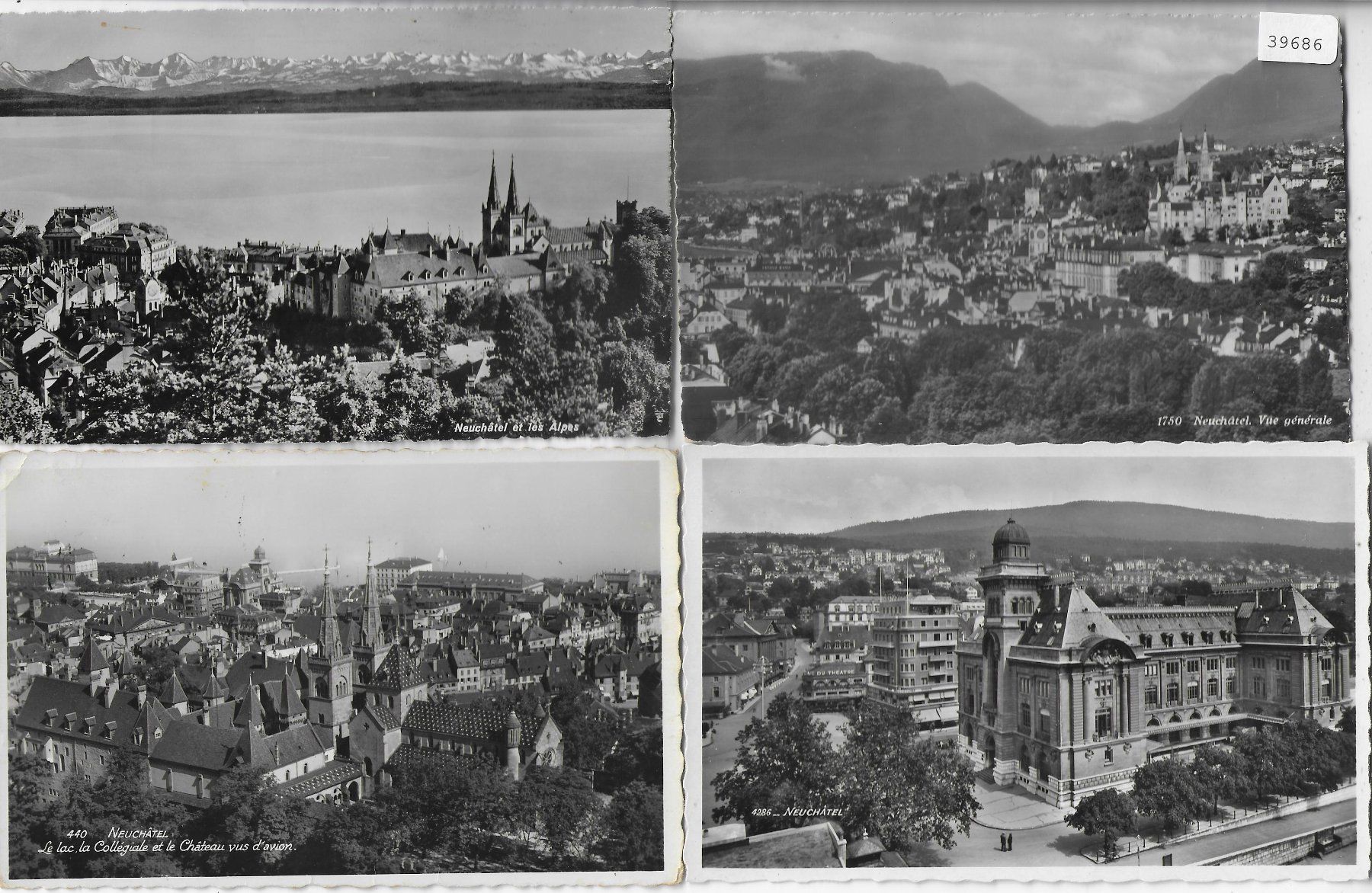Cartoline postali: 4 AK - Neuchatel Neuenburg – Usato da Ettingen venduto da Kartenplanet
