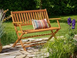 Gartenbank Holzbank Wetterfest Holz Eukalyptus 120 cm 320 kg