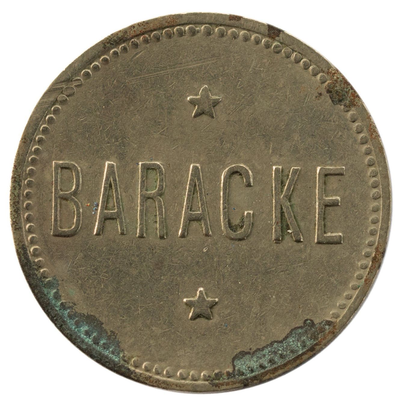 Medaillen: Jeton 50 Rappen BARACKE – Gebraucht aus Rotkreuz von Swiss-Coins 1
