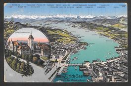 Zürich und Zürichsee aus der Vogelschau