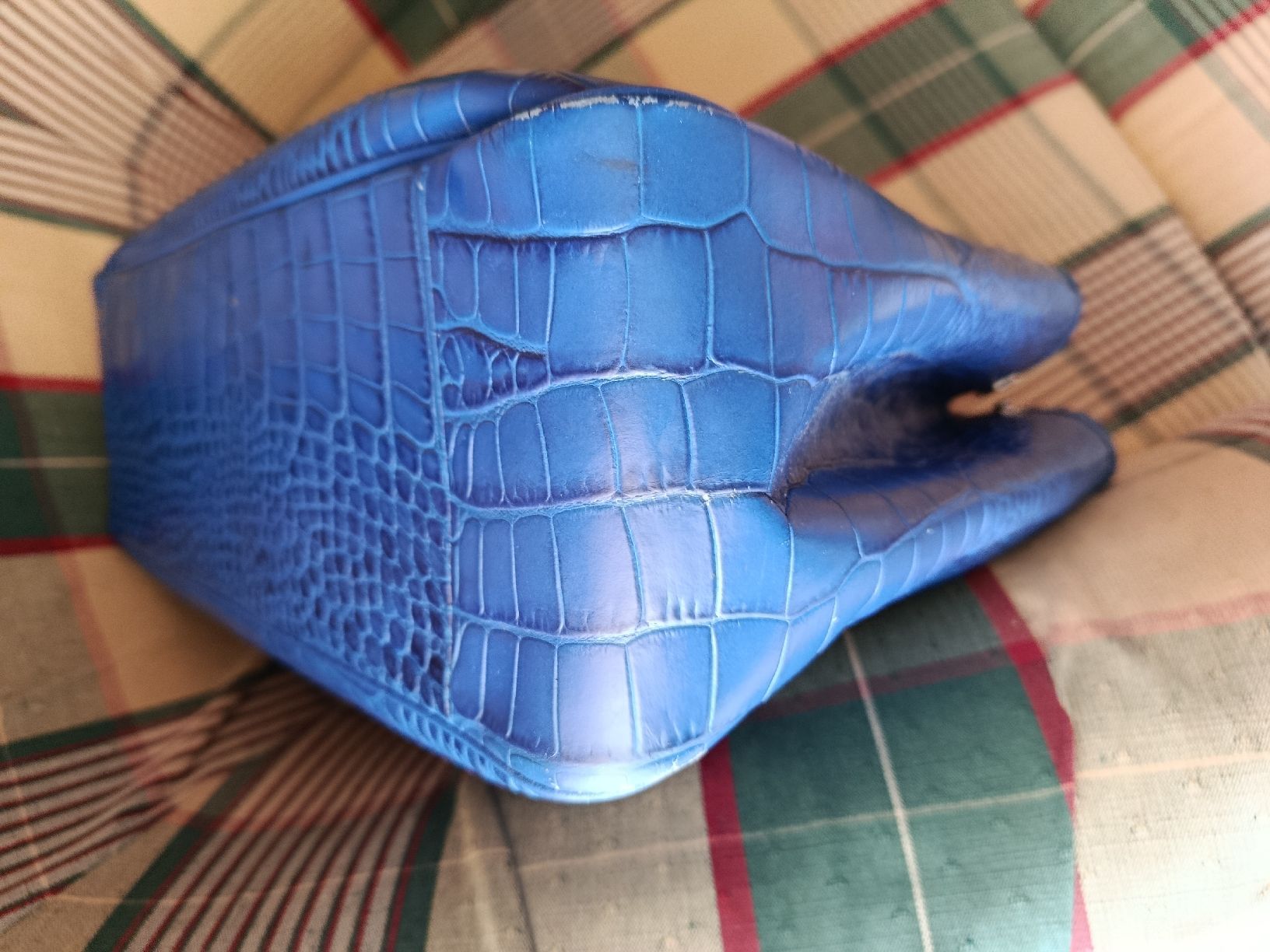 Longchamp Borse da donna: Longchamp Roseau Croco blau – Usato da Küsnacht ZH venduto da turtlehouse 3