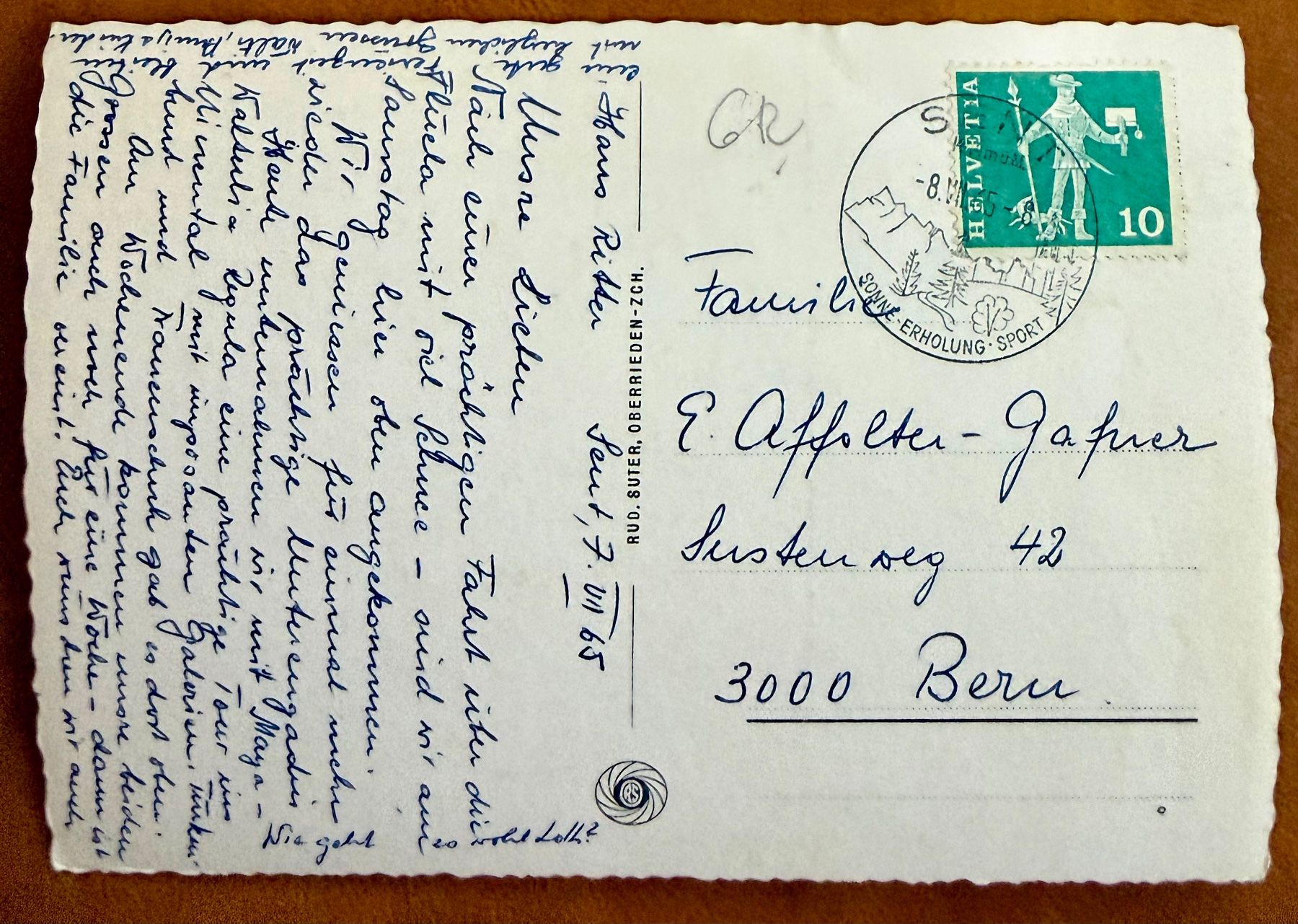 Cartoline postali: SENT - (Unter -Engadin) 1965 – Usato da Lutry venduto da Ediego 1