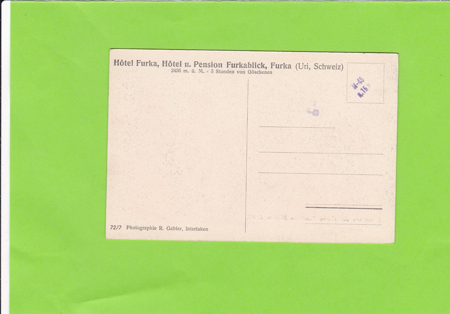 Cartoline postali: Gruss von der Furka-Passhöhe – Usato da St. Peterzell venduto da neckertal 1
