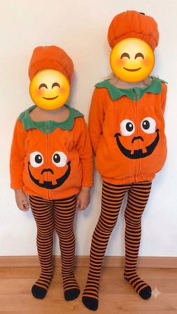 Kinder Kürbis Kostüm Set 2 Teilig für Geschwister