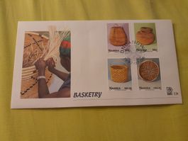 Namibie : Timbres sur l'artisanat en vannerie! Rare.