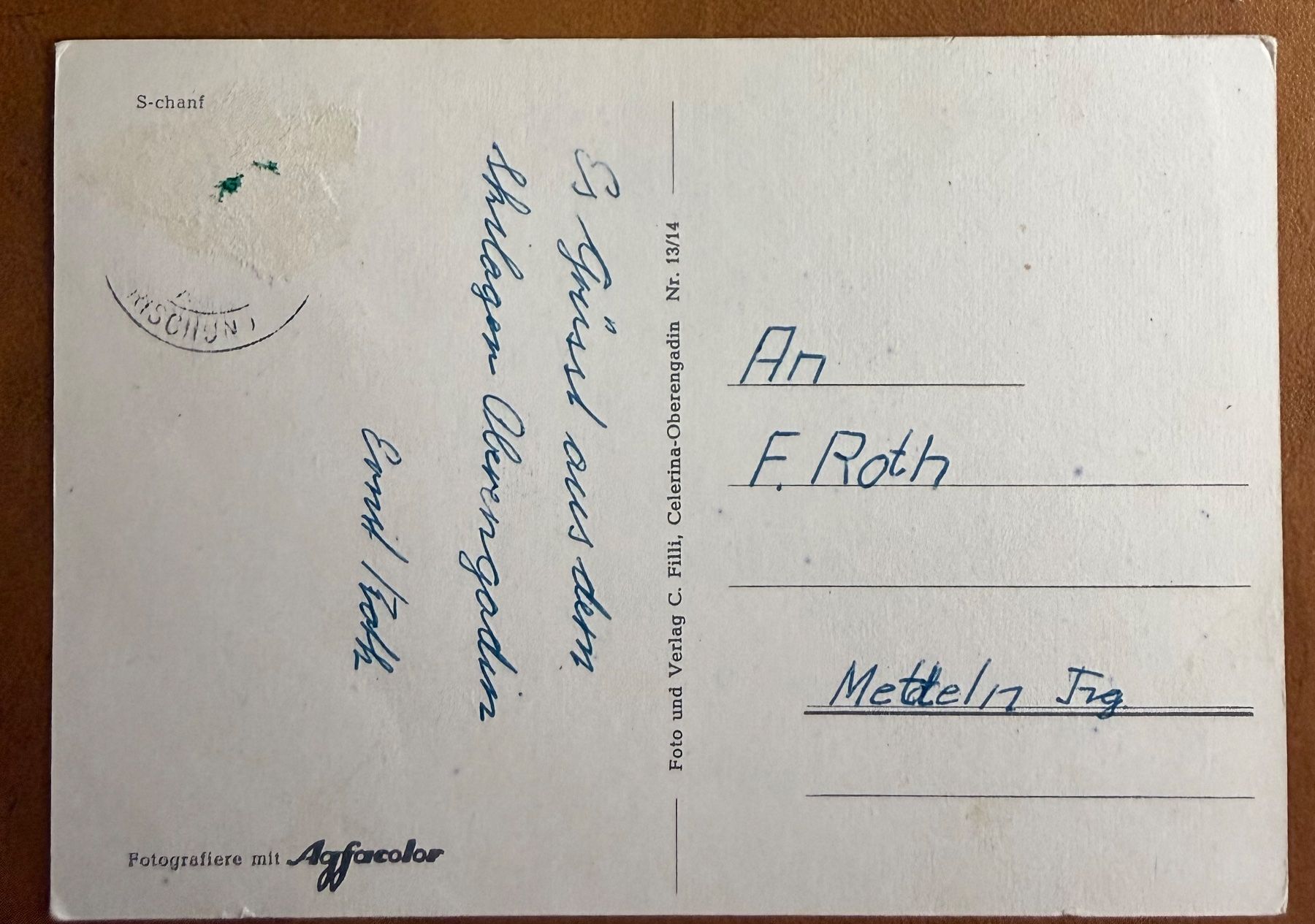 Cartoline postali: S-Chanf - Teleski AK – Usato da Lutry venduto da Ediego 2