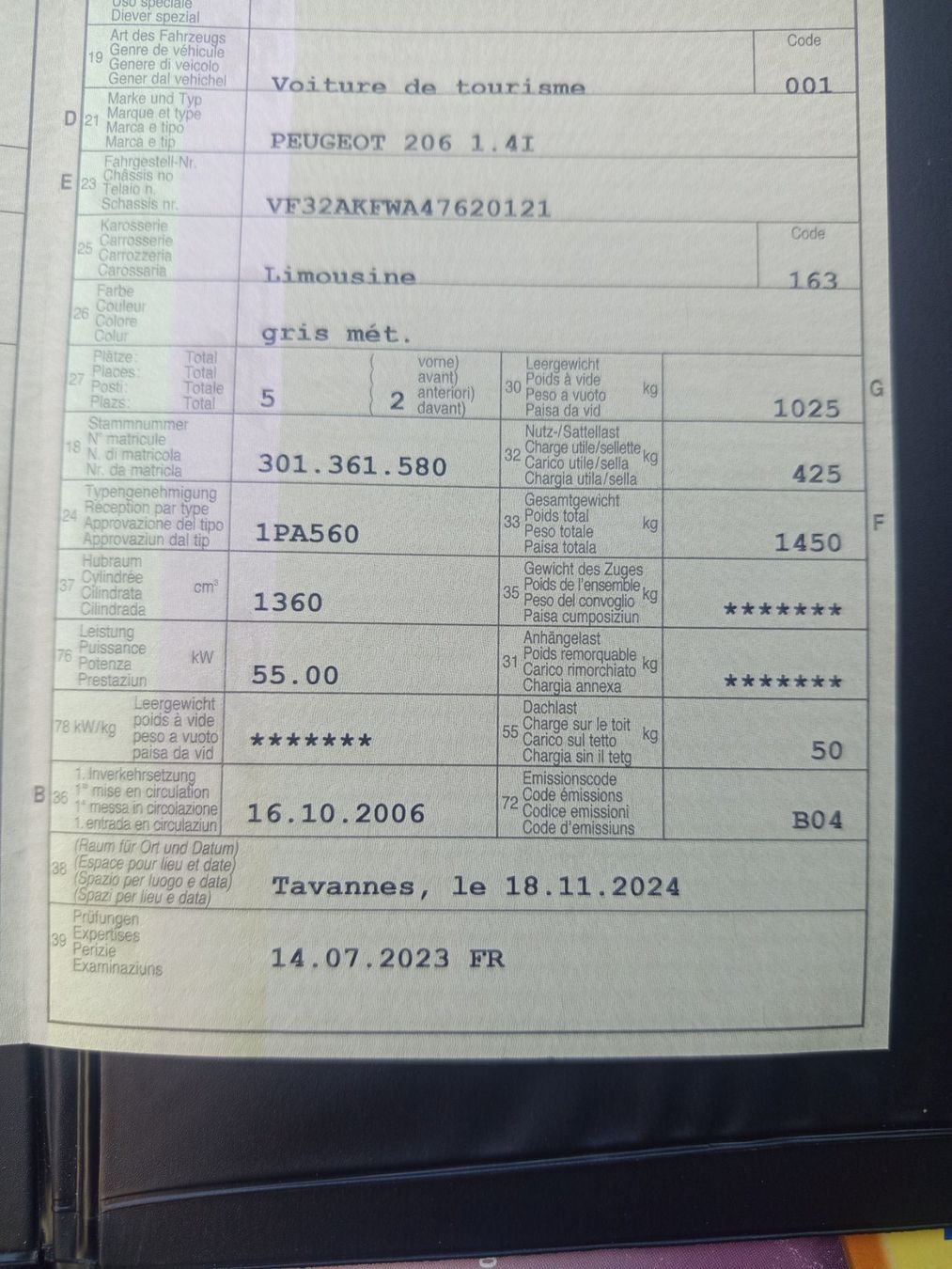 Peugeot Automobili: Peugeot 206  1.4I – Usato da Sonceboz-Sombeval venduto da Motard65 6