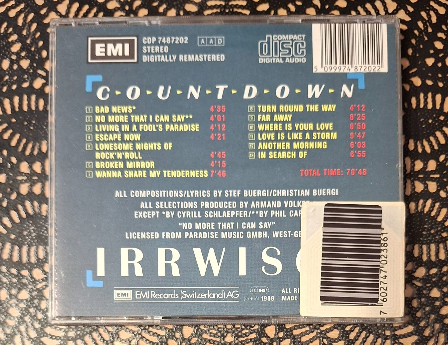CDs: Irrwisch - Countdown, CH Rock CD Album 1988 – Gebraucht aus Schönenberg TG von breiti12 1