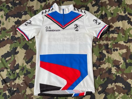 Vintage 80s Blacky Bike Jersey Swiss Made Mint! Zurich Sz M