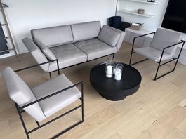 Brühl Roro 2er Sofa (Leder) + 2 Brühl Sessel Grace (Leder)