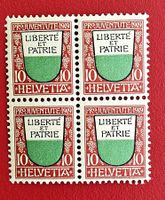 PRO JUVENTUTE 13 VAUD WAADT VIERERBLOCK 1919** POSTFRISCH