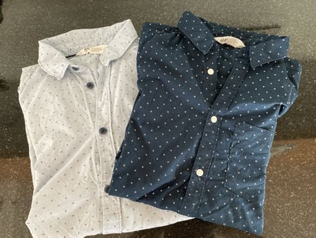 2 Hemden H&M gemustert blau und weiss 
