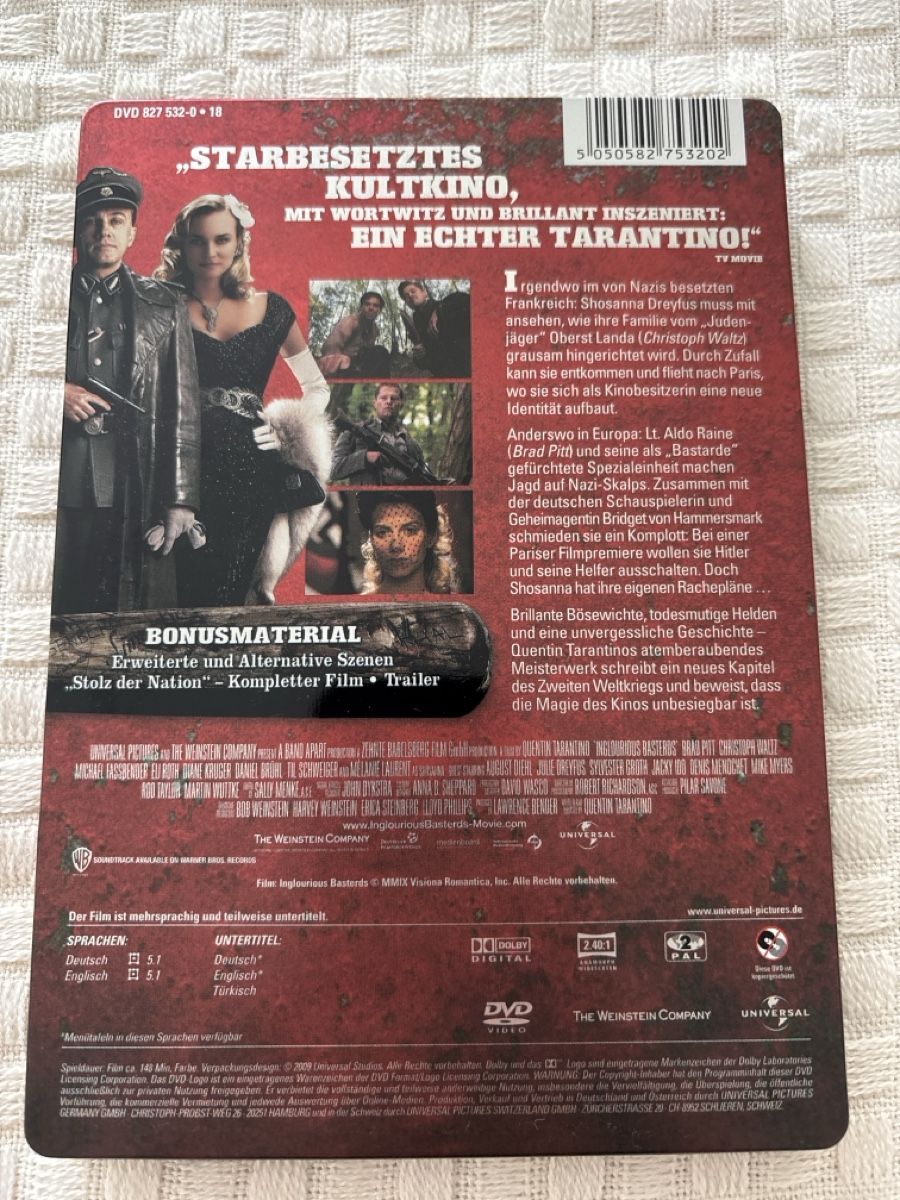 Alle DVDs: Inglorious basterds steelbook DVD – Gebraucht aus Oberentfelden von Rabaelikus 1