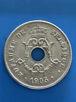 Pièce de 10 centimes trouée - Belgique - 1905 - Rare!