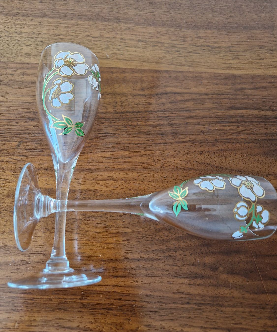 Bicchieri: 2 Champagner Flöten Perrier.-Jouet,  Handbemalt – Usato da Bern venduto da Antikbatik 4