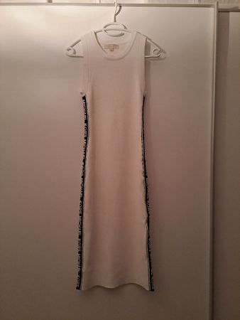 Kleid Weiss Grösse S Michael Kors Strickkleid mit Logo-Band