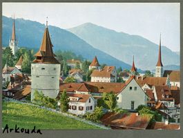 AK col Zug ZG mit Türmen und Rigi ≈ 1968 