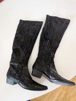 Schwarze Schlangenprint Leder-Stiefel Gr 39 neuwertig 