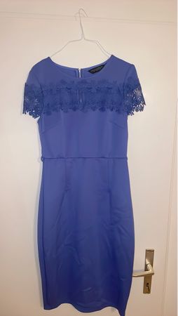 Elegantes blaues Kleid mit Spitze Gr. 36