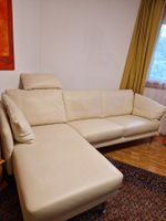 Leder Ecksofa in Beige hell Creme, gut erhalten !