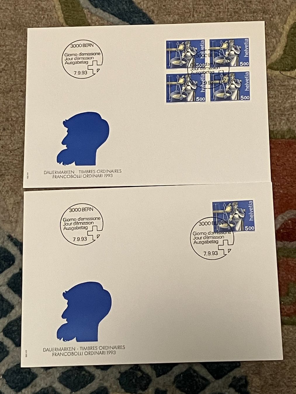 Tutti i francobolli: 2 CH FDC Viererblock und Eimzelmarke 1993 – Usato da Koblenz venduto da Markenhimmel