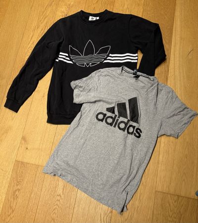Adidas sweat noir et t-shirt gris taille M
