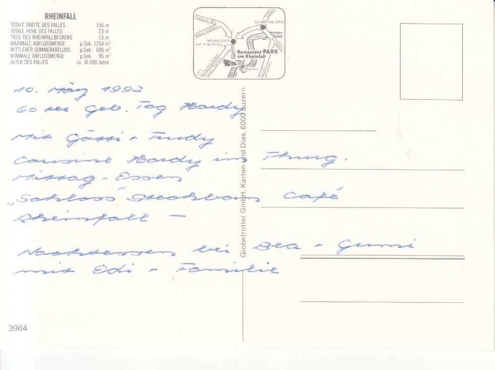 Cartoline postali: Rheinfall 1992 – Usato da Bürglen TG venduto da StampGraf 1