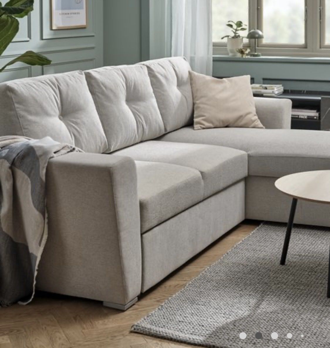 Divani: Ecksofa mit Schlaffunktion hellgrau 243 cm Breite neuwertig – Nuovo (secondo la descrizione) da Brissago venduto da Lueneli