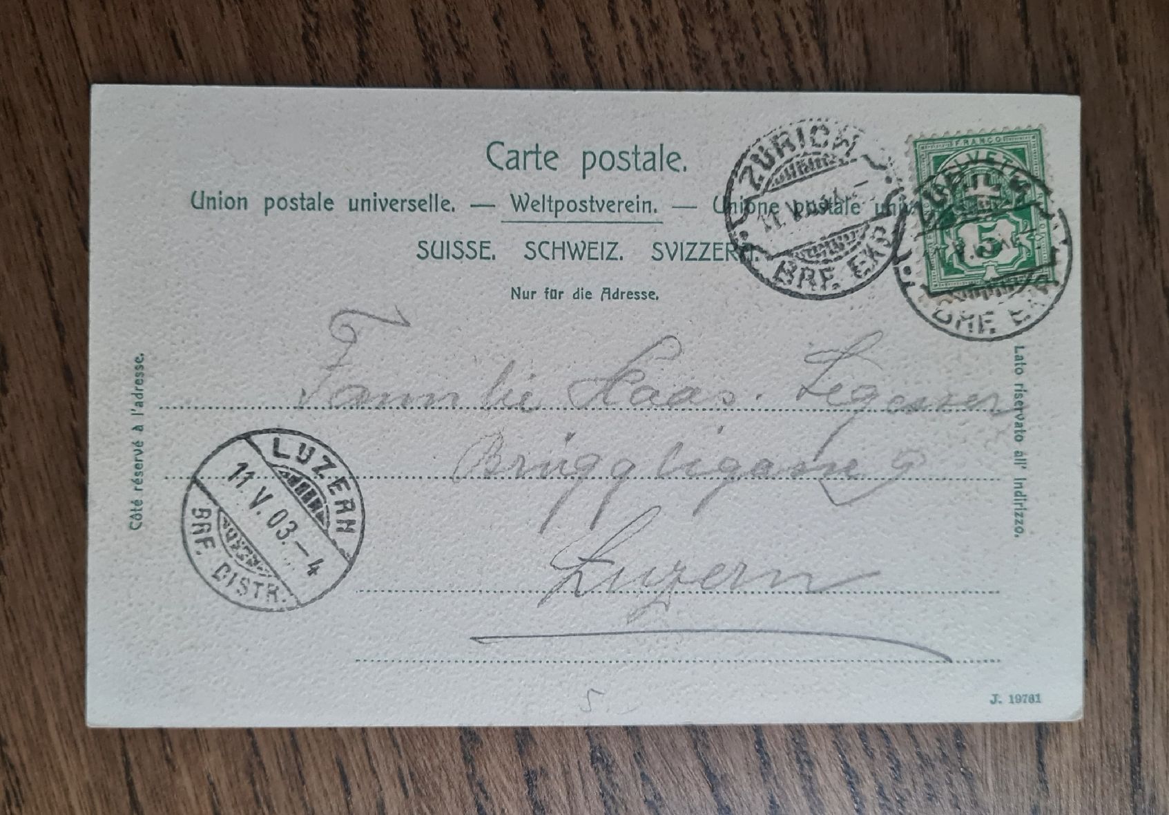 Ansichtskarten: Zürich Alpenquai 1903 – Gebraucht aus Ebikon von Donar50 1