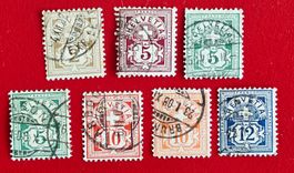 WERTZIFFER 58B 60B 61B 62A 65B 83 STEMPEL BRUNNEN ARBON 1882