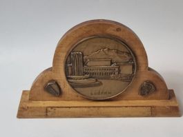 Holz mit  Broncescheibe, Aufsteller Luzern 16 cm        N05#