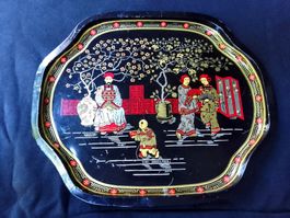 Chinoiserie Serviertablett HongKong Dekoration Vintage