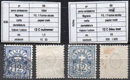 1894/98 PROPAGANDA CHIFFRES SBK 62B + 62Ba 12 Rp ob.