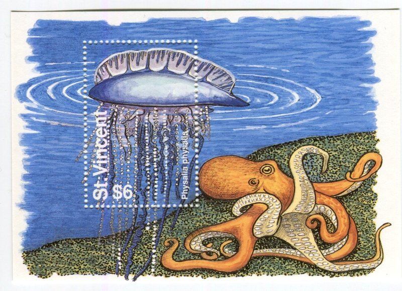 Tutti i francobolli: Block "Kraken, Qualle". St. Vincent – Nuovo e nell'imballaggio originale da Basel venduto da Butsch5