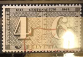 Briefmarke Helvetia Centenarium 1943 4+6 Rappen