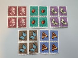 1952, Knabenbild und Insektenbilder, J143-J147, postfrisch