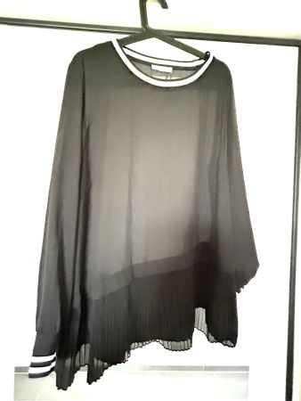 Shirt elegant schwarz Viscose - Chiffon und Baumwolle