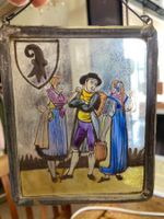 Alte handbemalte Wappenscheibe Wappen Basel Stadt