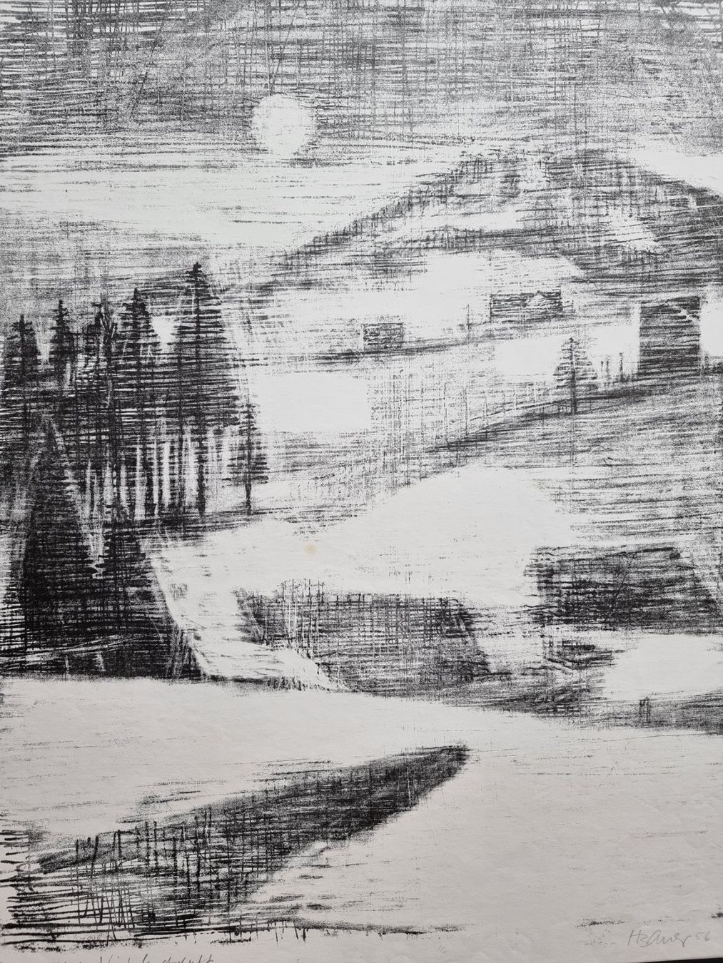Arts picturaux & lithographies: HANS BAUER LITHOGRAPHIE SIGNIERT  BEZEICHNET – D'occasion à Gersau par grafik-kunst