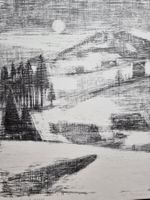 HANS BAUER LITHOGRAPHIE SIGNIERT  BEZEICHNET