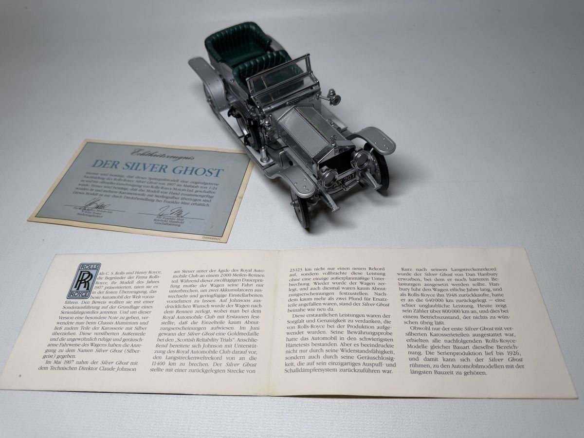 Franklin Mint Modellautos: Franklin Mint Rolls-Royce Silver Ghost 1907 1:24 – Gebraucht aus Rombach von vir_2dsd 6